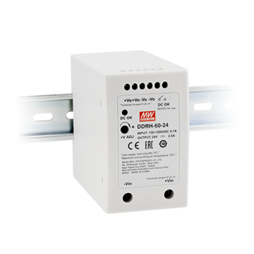 60W 150 ~ 1500VDC Input 12VDC Output DIN Rail Converter